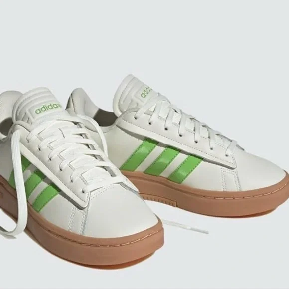 Adidas Women’s Grand Court Alpha White and Lime Green Shoe New in Box - Picture 4 of 5